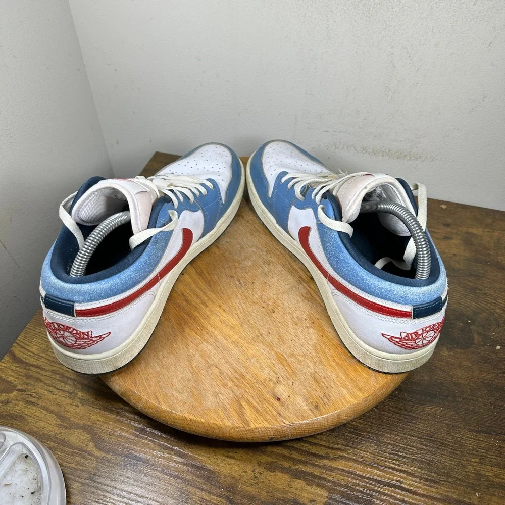 Jordan 1 Low SE Industrial Blue White Varsity Red Sneakers HM3711-144 Mens 11